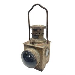 B. R. Railway Lamp, with fixed handle and plaque to the front marked 'B.R.(S)', H46cm