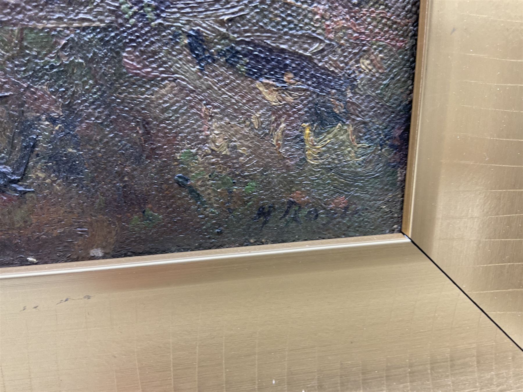 Herbert F Royle (British 1870-1958): Hilltop Barn with Sheep Grazing, oil on canvas signed 45cm x 45cm