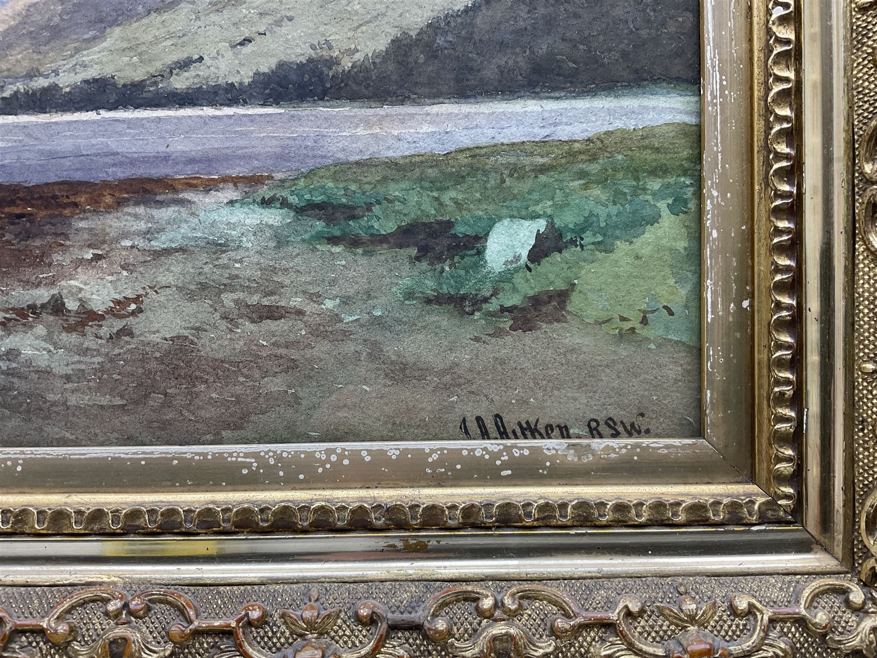 James Alfred Aitken RSW (Scottish 1846-1897): Loch Scene, watercolour signed 25cm x 34cm 