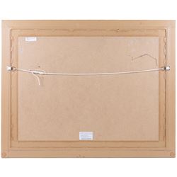 Peter Bell (Hull Contemporary): Rugby Team After A Match, pastel signed 39cm x 56cm 