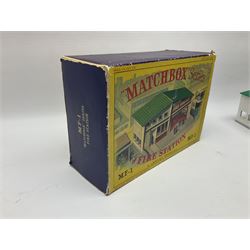 Matchbox - Series MF-1 Fire Station, in white with green roof, in original box 