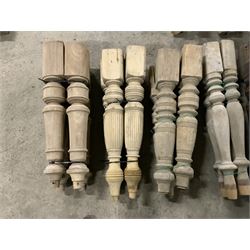 Seven sets of 19th century and later turned table legs - THIS LOT IS TO BE COLLECTED BY APPOINTMENT FROM THE OLD BUFFER DEPOT, MELBOURNE PLACE, SOWERBY, THIRSK, YO7 1QY