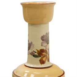 Late Victorian Tooth & Co Bretby floor vase  decorated with large sprays of flowers, incised signature H94cm 