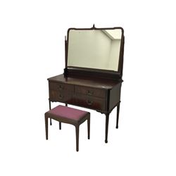 Early 20th century mahogany double wardrobe, and matching dressing table with swing mirror