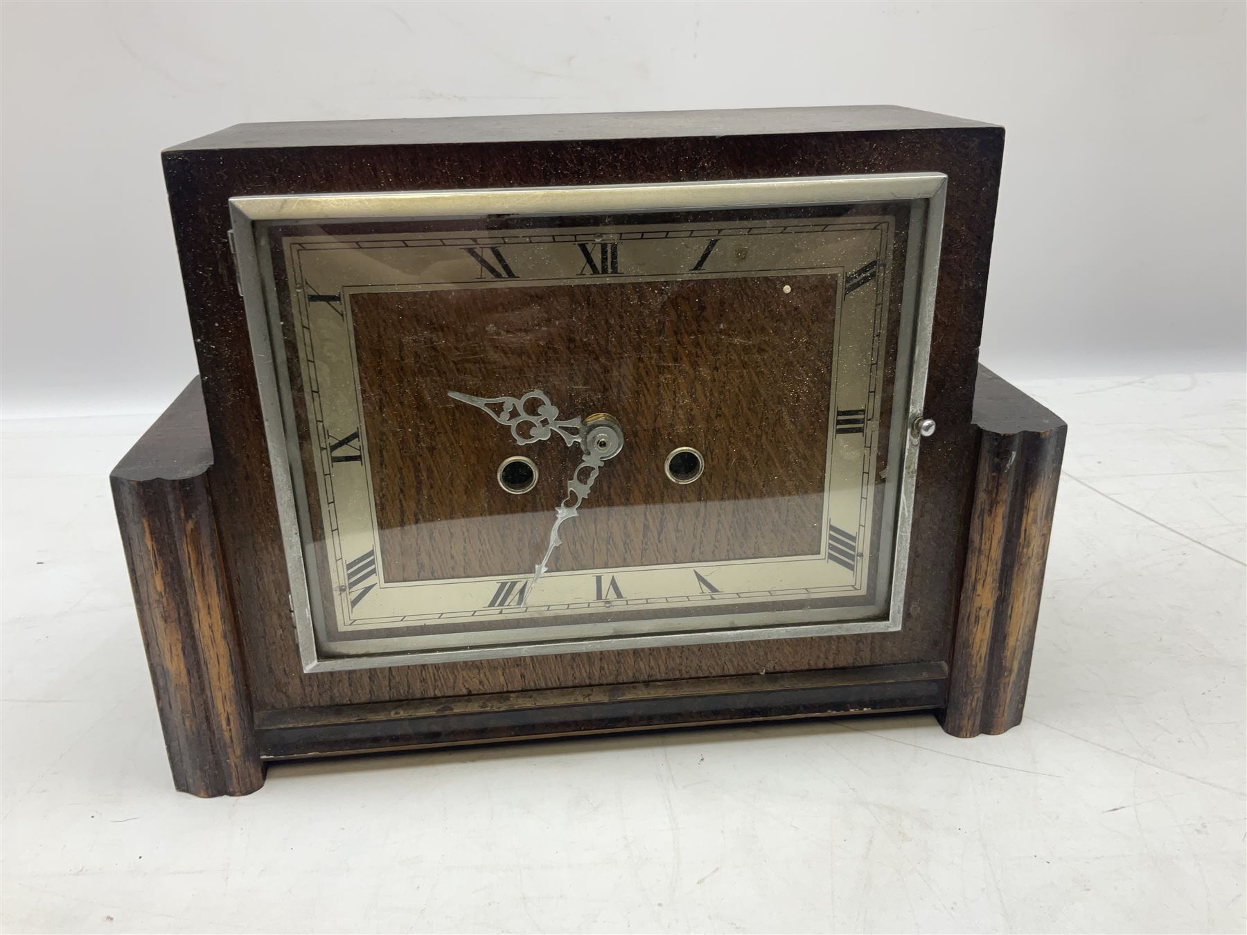 Collection of mantel clocks, including Aynsley Portlandware clock, four