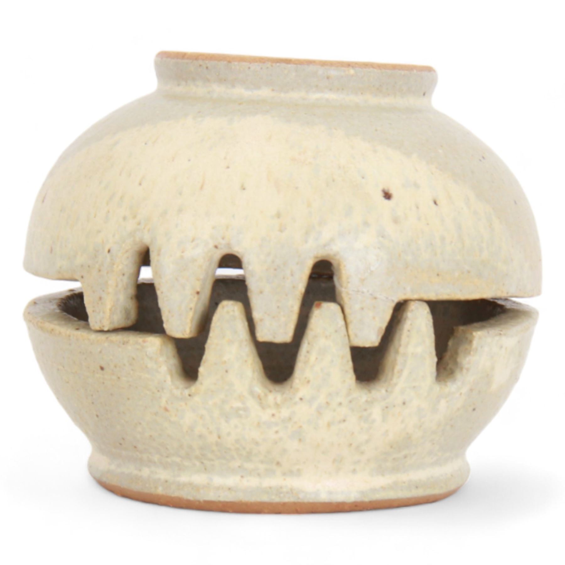 Studio pottery bowl and cover, Japanese style, with speckle glaze, with makers mark beneath G and 78