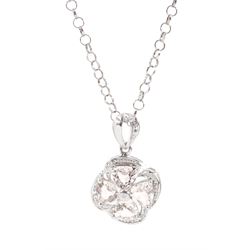 9ct white gold four stone trillion cut m