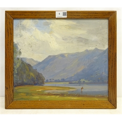  John William Howey (Staithes Group 1873-1938): Lake District scene, oil on panel signed 29cm x 33cm  