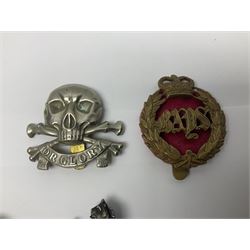 Nine Lancers metal cap badges including 9th, 12th Royals, 24th, 16th Queens and 17th; together with eight various Guards/Dragoons badges (17)