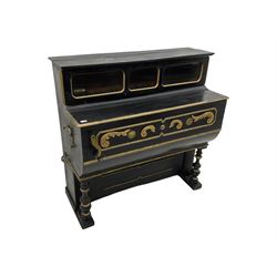 Luis Casali - Late 19th century Spanish barrel organ in ebonised and gilded case