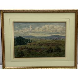 Fred J Maher (British 1871-1963): Moorland Landscape, watercolour signed and dated 1904, 24cm x 36cm