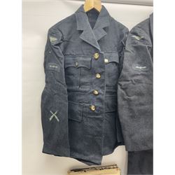 British RAF uniform, including jacket and trousers, modern RAF uniform buttons and a collection of reproduction wartime newspapers