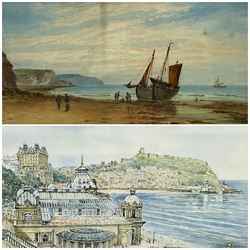 John Francis Branegan (British 1843-1909): 'Near Sunderland', watercolour signed and titled 23cm x 45cm; After Alan Stuttle (British 1939-): 'Scarborough', colour print signed in pencil 36cm x 54cm (2)