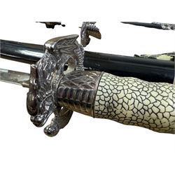 Set of three Ancient Warrior decorative swords, largest L106cm