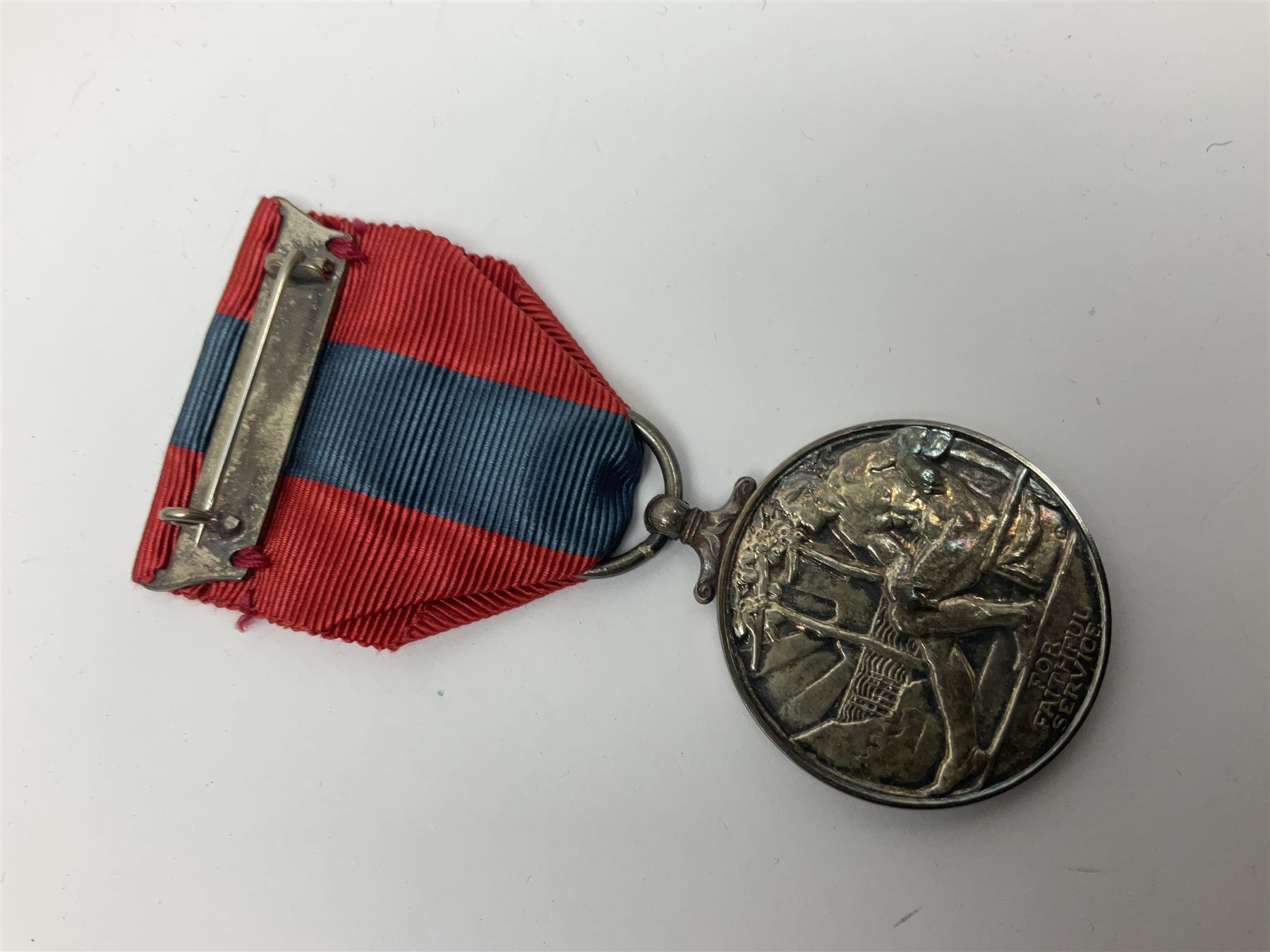 WWI pair of medals comprising British War Medal and Victory Medal awarded to 380807 Pte. W. Hayles Hamps. R.; Imperial Service Medal awarded to William Hayles; cased and boxed; WWII 1939-1945 War Medal and Defence Medal in issue box with slip; 1930s hallmarked silver football presentation fob etc