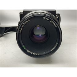 Zenza Bronica ETRS Camera body, serial no. 7116361, with 'Zenzanon EII 1:2.8 f=75mm' lens, housed in a Corniche hard case 
