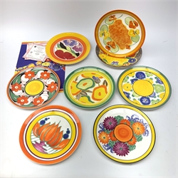  Set of eight Wedgwood Clarice Cliff Zest for Colour series plates comprising Nasturtium, Lily, Gayday, Canterbury Bells, Sungay, Floreat, Green Chintz and Gardenia Red, with six certificates   