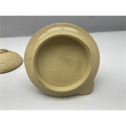  19th century Wedgwood drabware beehive honey pot, together with another similar example, Wedgwood H12cm 