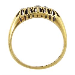 Edwardian 18ct gold five stone diamond ring, London 1910