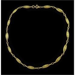 18ct gold fancy marquise link chain necklace