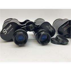 Two pairs of binoculars, Stellar binoculars in case and Tasco binoculars model 306 in case. 