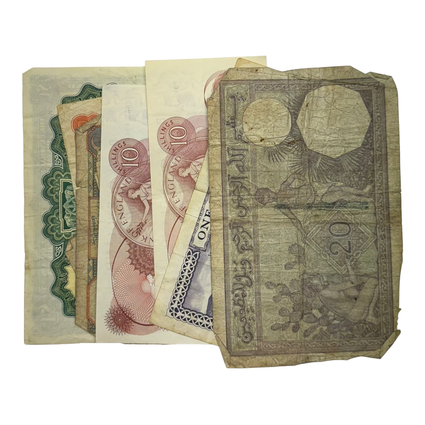 United States of America 1891 silver Morgan dollar, Queen Elizabeth II Canada 1976 Montreal Olympic Games sterling silver four-coin set, 1983 Great British coins year set etc and various banknotes with Bank of England ten shillings, The Central Bank of Ireland ten shillings 'IIP043989 3.1.62' and one pound '90F904441 16.3.62' etc