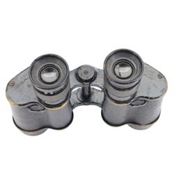 WWII Taylor-Hobson OS420 MA Bino Prism No.2 MK III x6 binoculars, the body marked with broad arrows, the case marked 6E/293 AM, togethter with another pair of Taylor-Hobson OS308 GA Bino Prism No.2 MK.II x6 cased and one other pair of binoculars 