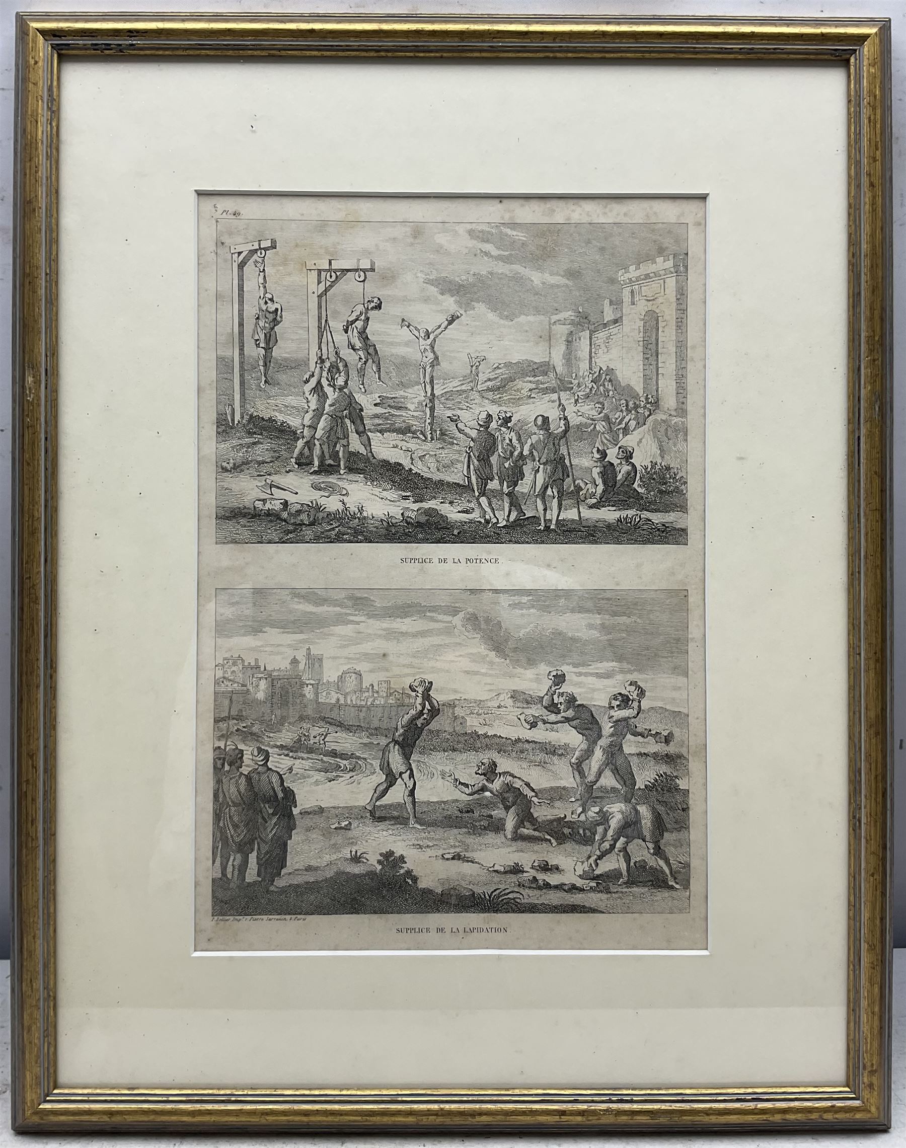 French School (19th century): Torture Scenes, set of eight engravings variously titled 30cm x 20cm (8)