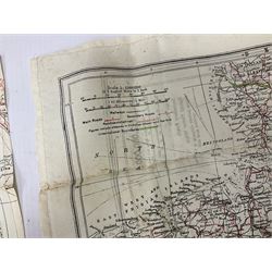 Two WW2 double sided silk escape and evade maps of Europe, comprising: Germany, Belgium, France, Holland, Spain etc,  in canvas envelope stamped Mark II