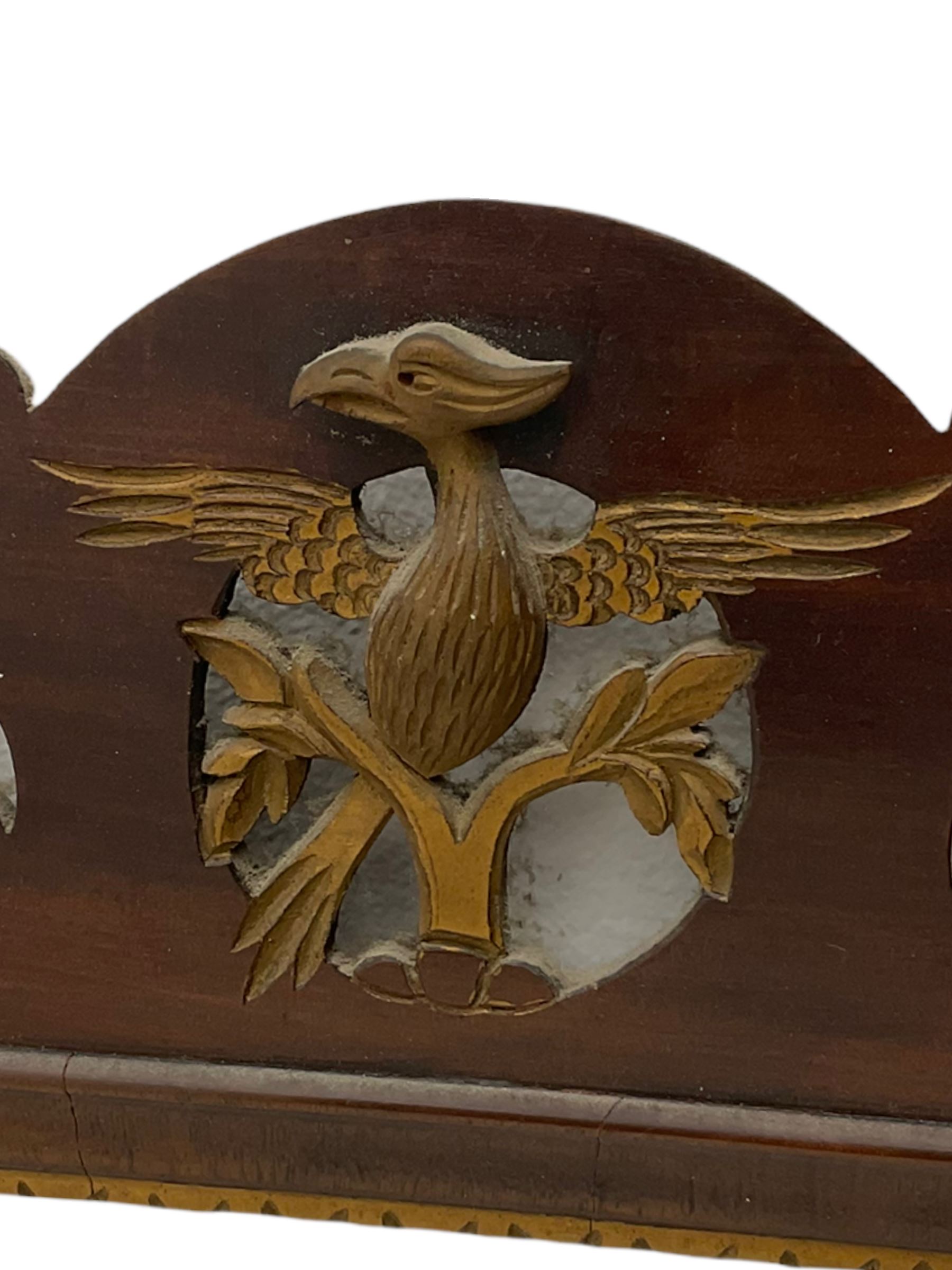 Chippendale style mahogany wall mirror, eagle pediment