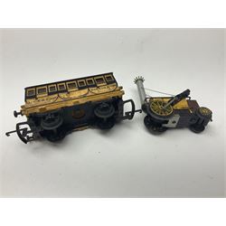 Hornby/Tri-ang '00' gauge - six locomotives - Class 9F 2-10-0 'Evening Star' No.92220; Class A3 4-6-2 (no name or number); Dean Single 4-2-2 'Lord of the Isles' No.3046; Princess Class 4-6-2 'The Princess Royal' No.46200; Class 57XX Pannier 0-6-0 tank No.8751; and Stephenson's Rocket with one passenger coach; all unboxed (6)