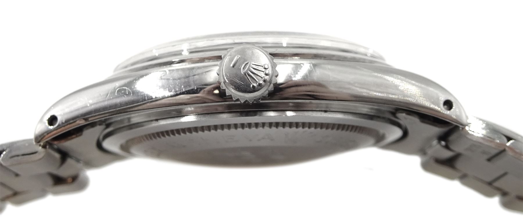 Tudor Oyster Prince 'Tuxedo' rotor self-winding gentleman's stainless steel wristwatch, black and white dial, on Rolex oyster bracelet