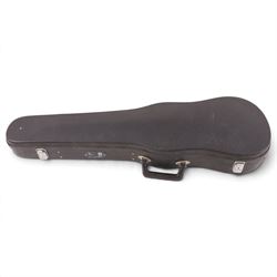 20th century French violin, with two piece back, ebonised fretboard and tuners, L60cm, with fitted hard case