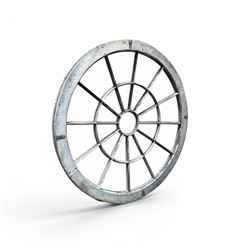 18th century pine circular window or ceiling lantern, astragal glazed segmented sunburst design