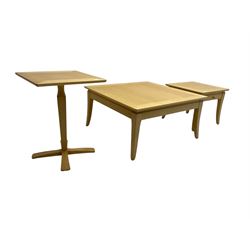 Skovby - square coffee table, occasional table, and matching side table with single drawer