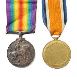 WWI British medal group, comprising War medal and Victory medal, awarded to 19187 Pte C.F.Markham. Linc. R together with war badge, another WWI war medal awarded to M2-099590 Pte W. Jolly A.S.C, and two Empire day medals  