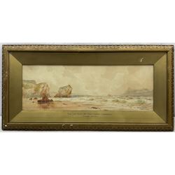 Thomas Sidney (British 19th Century): 'The Needles I.O.W.' and 'The Lion Rock near The Lizard - Cornwall', near pair watercolours signed, titled on mount 25cm x 70cm (2)