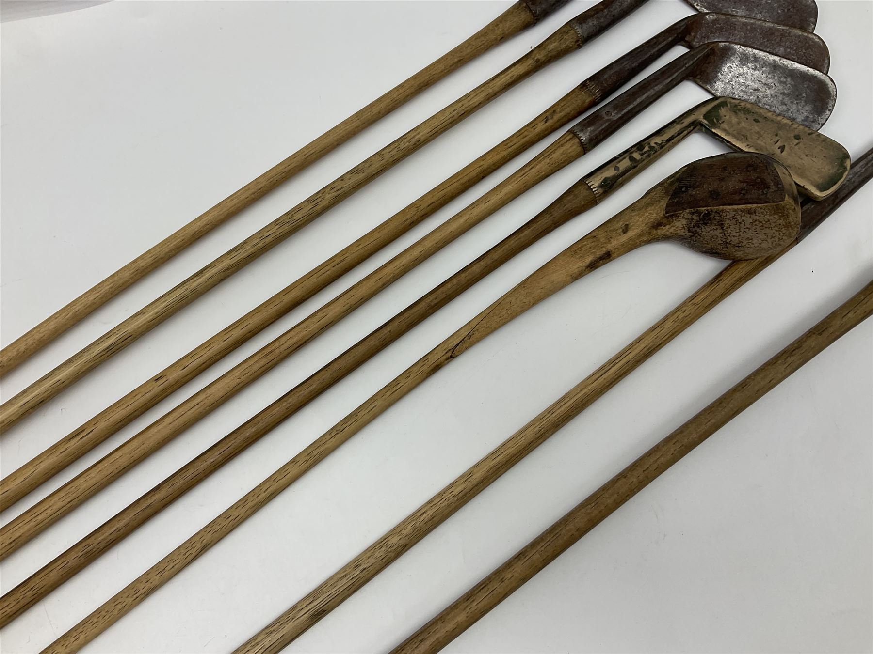 Collection of vintage wooden shaft golf clubs, including J & D Clark,  J Winton, etc (7)
