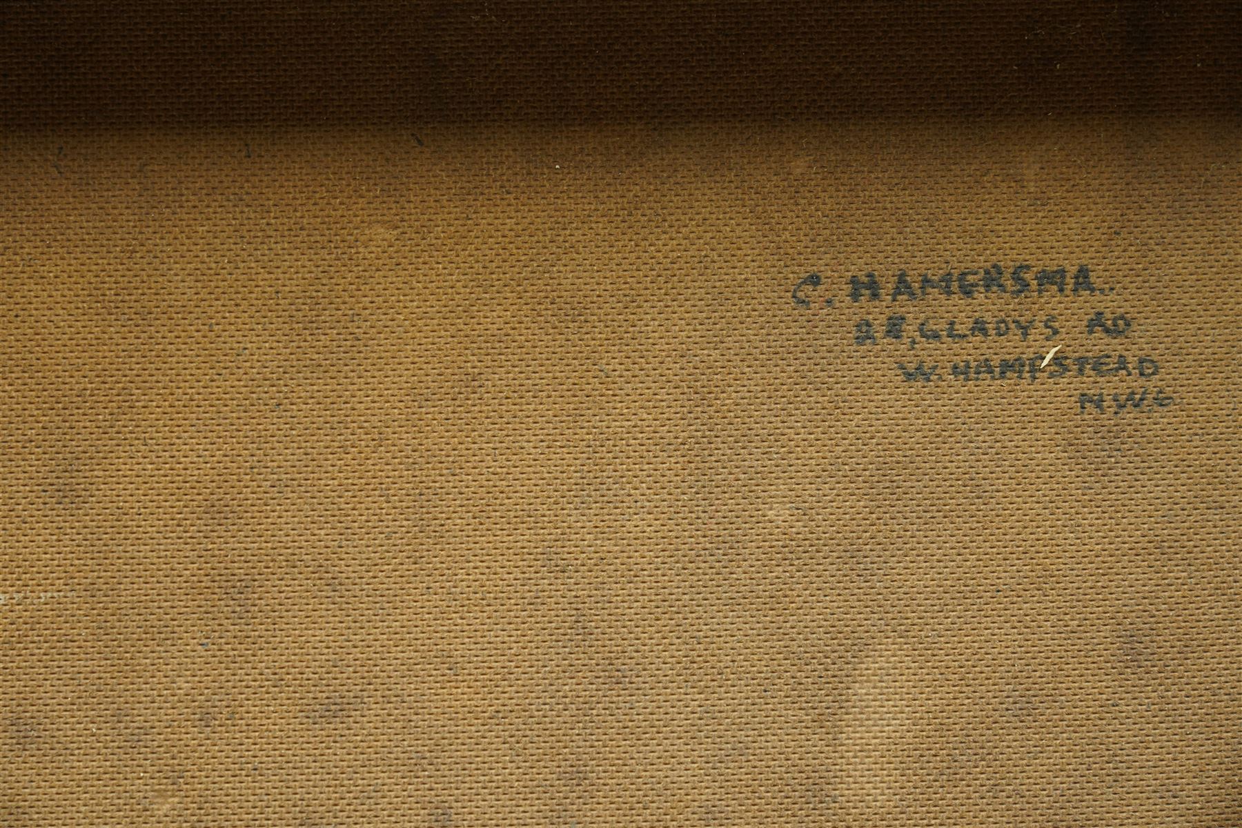 Cyril Hamersma (British 1919-1994): Geometric Cubist Abstract on Black Ground, square oil on board signed 61cm x 61cm 