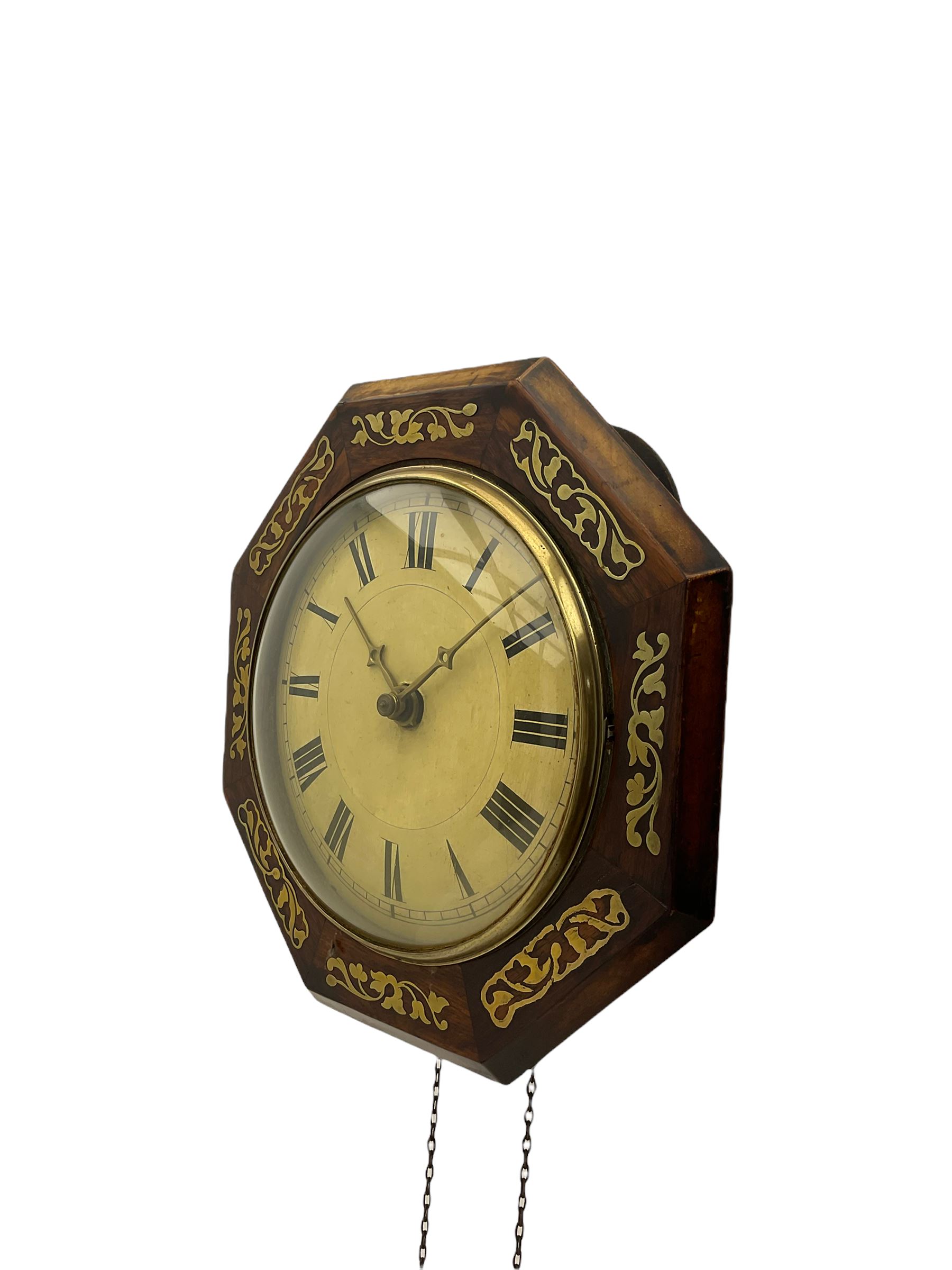 A German 19th century “Postman’s” weight driven wall clock striking the