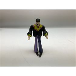Special edition The Beatles Yellow Submarine playing cards, unopened with gilt edging in a metal tin, together with 1999 McFarlane Toys figures of Yellow Submarine John Lennon and Jeremy Hillary Boob, PH. D, tallest figure 19.5cm 