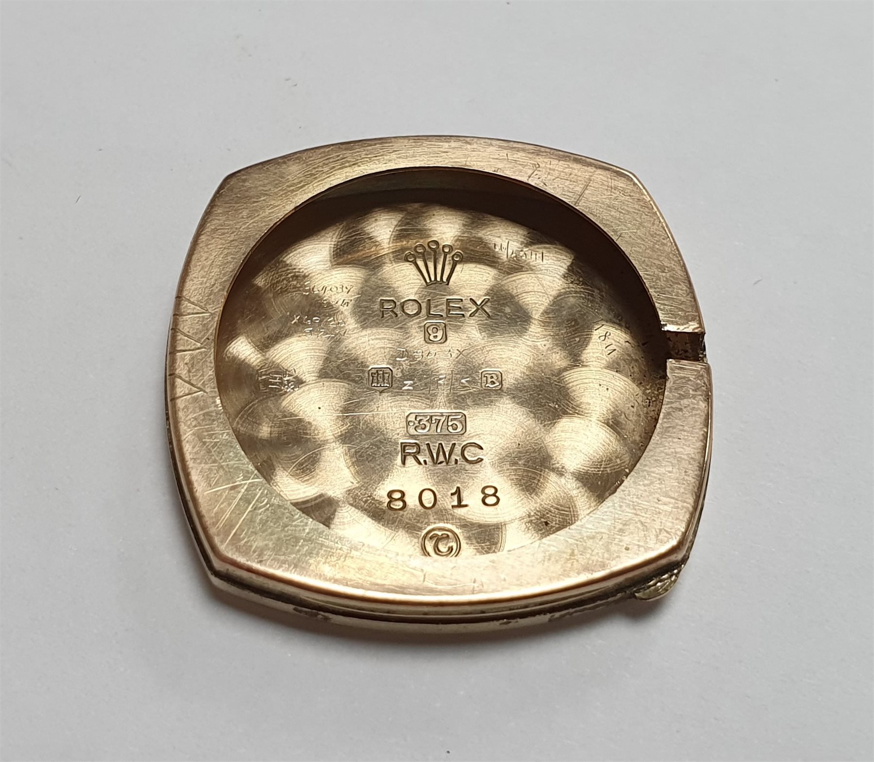 Tudor 9ct gold wristwatch, back case stamped Rolex 8018, Edinburgh 1957