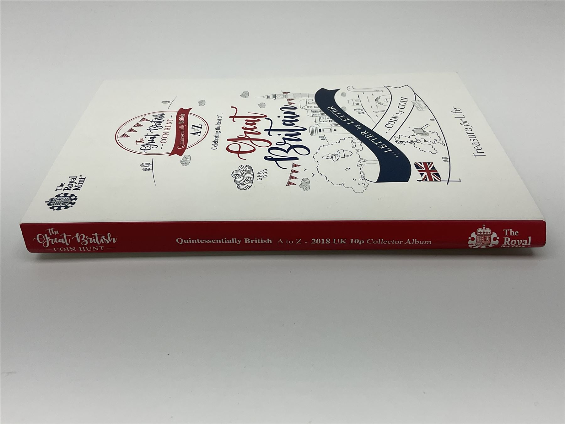 The Royal Mint 'The Great British Coin Hunt Quintessentially British A to Z' 2018 ten pence coin set, in card folder
