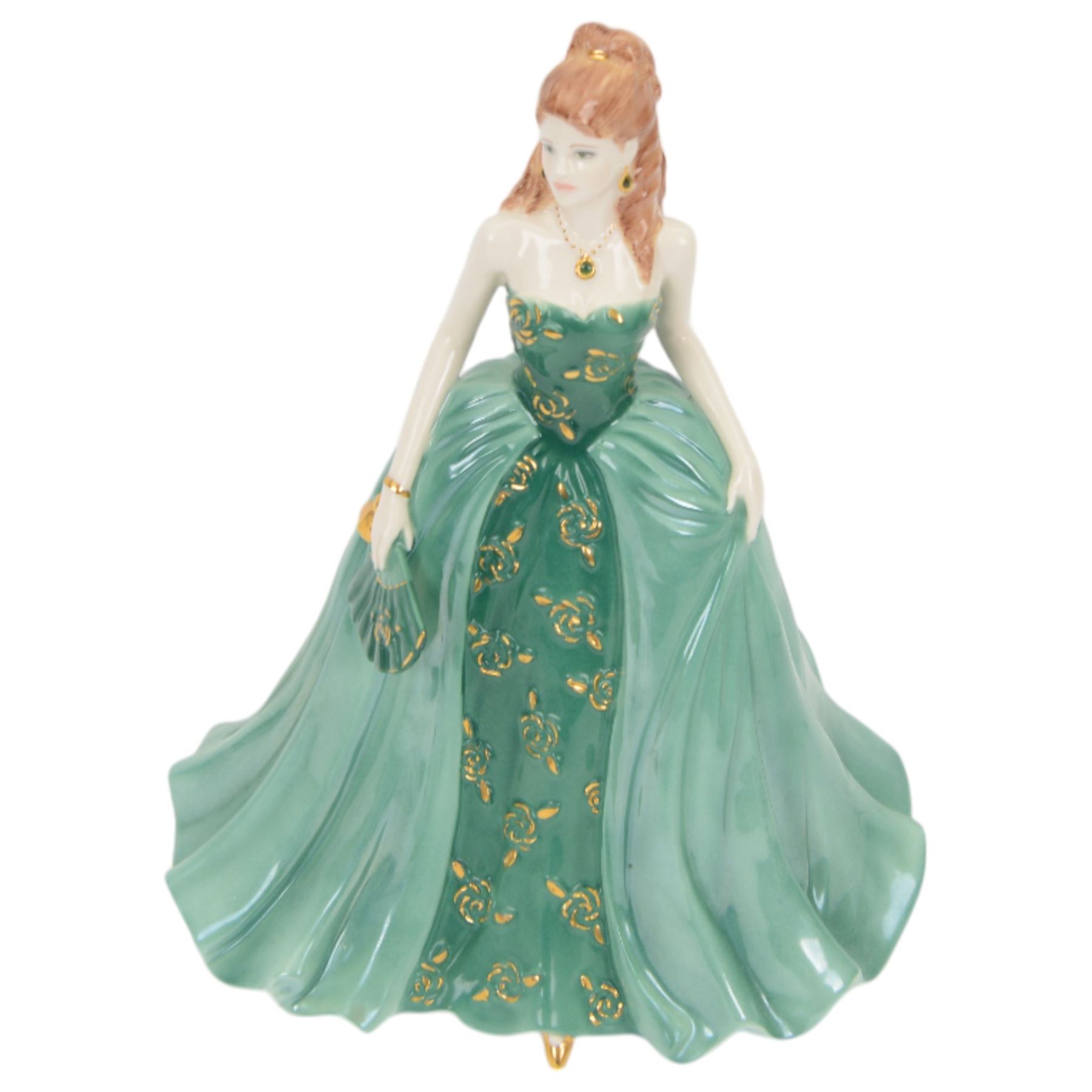 Four Coalport figures from The Gem Collection, comprising Sapphire limited edition 175/1500, Dimond limited edition 101/1500, Emerald limited edition 387/1500 and Ruby limited edition 148/1500, all with certificates and boxes 