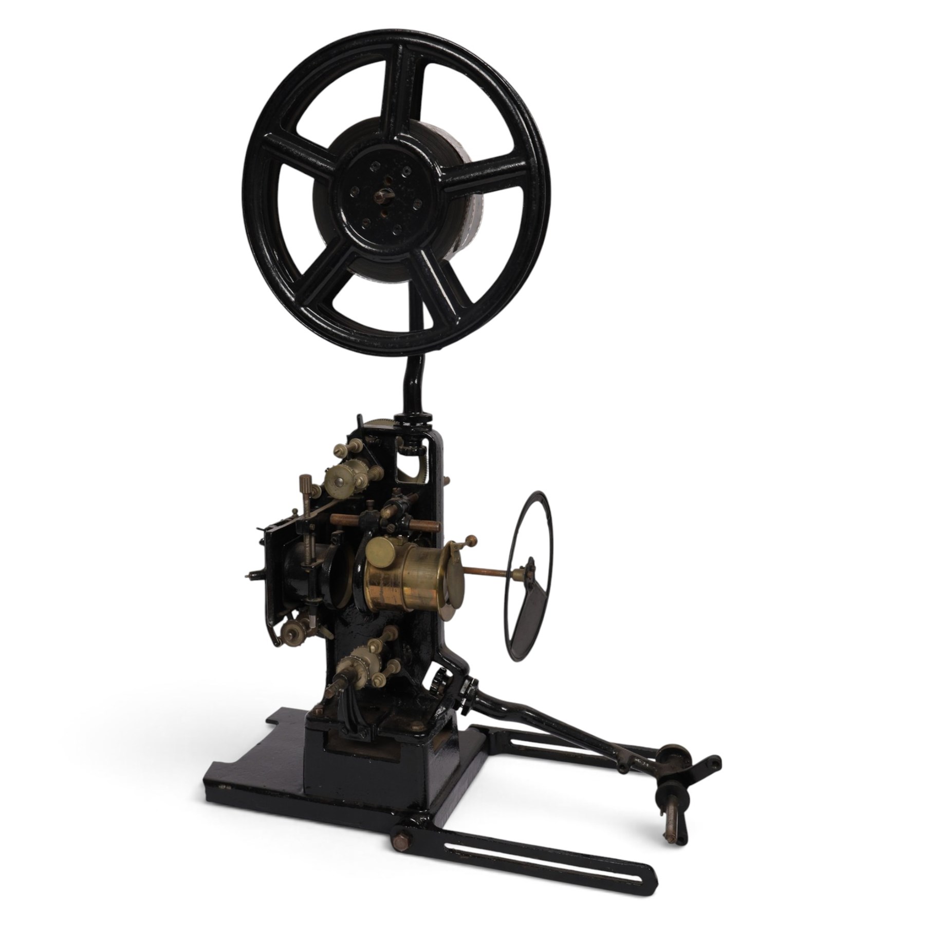 No. 1 Maltese Cross Empire lantern by W. Butcher & Sons together with a brass and black-japanned cine projector