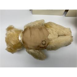 Two modern Steiff limited edition teddy bears - Prince William's 21st Birthday Bear with growler mechanism No.58/1500 H35cm; and Cherished Teddies Collection Daisy No.4269/5000 H33cm; both boxed with certificates (2)