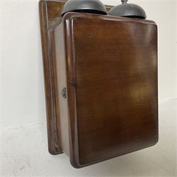 Two GPO wall mounted bell boxes, the first example marked no.1, and no.1A, together with three other wall mounted bell boxes 