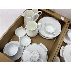 Royal Crown Derby in Derby Posies pattern tea wares, to include teapot, jug and teacups, together with Coalport Country Ware jug, etc in two boxes 
