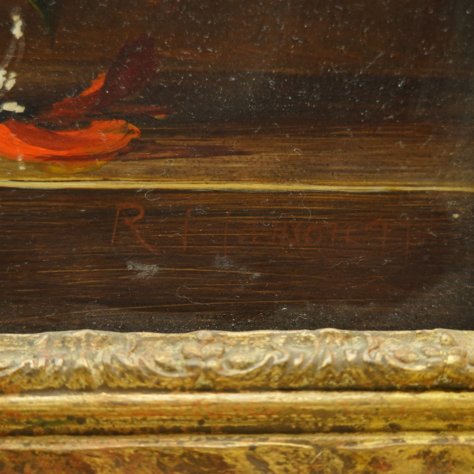 Richard Hanson AKA Stuart Scott Somerville (British 1908-1983): Still Life of Flowers in a Vase, oil on board signed, Frost & Read gallery inscription verso 45cm x 37cm