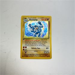Collection of approximately five hundred vintage Pokemon TCG trading cards, mostly 1999 Wizards examples, including Jungle, Fossil, Team Rocket and Base Set, energy and trainer cards, together with Pokemon collectables including Zapdos 145 Collector Marble Case with eight marbles, Pokemon Gold Version Gameboy game, empty card boxes and Digimon cards